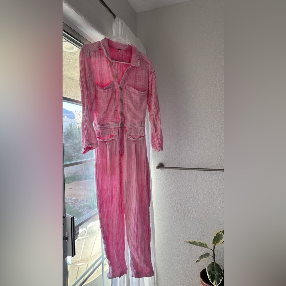 Free people pink gauze jumper